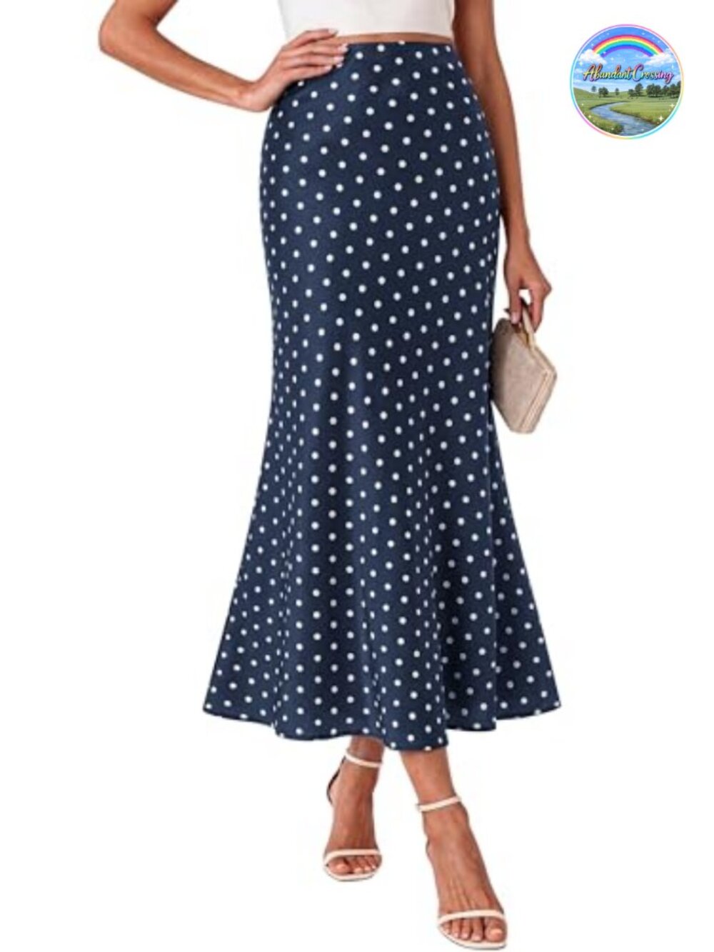 Satin Silk-Like Midi Skirt High Waisted A-Line Night Out